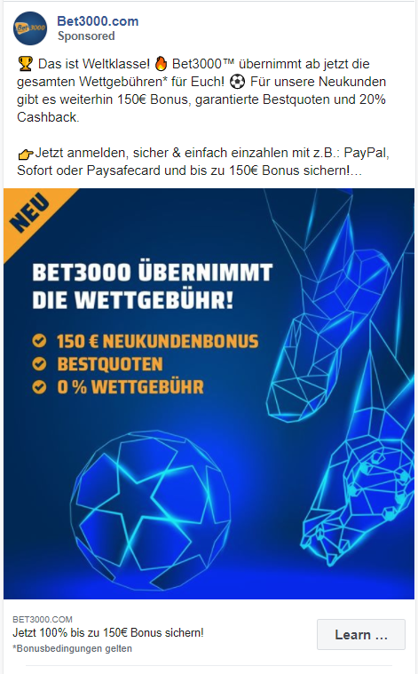 Bet3000 facebook